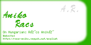 aniko racs business card